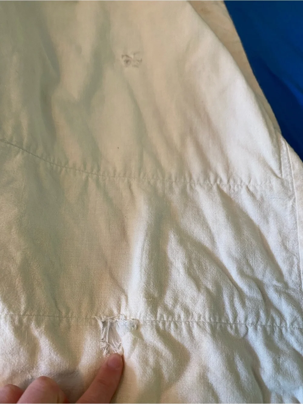 Hand-Embroidered Blue & Vintage Quilt